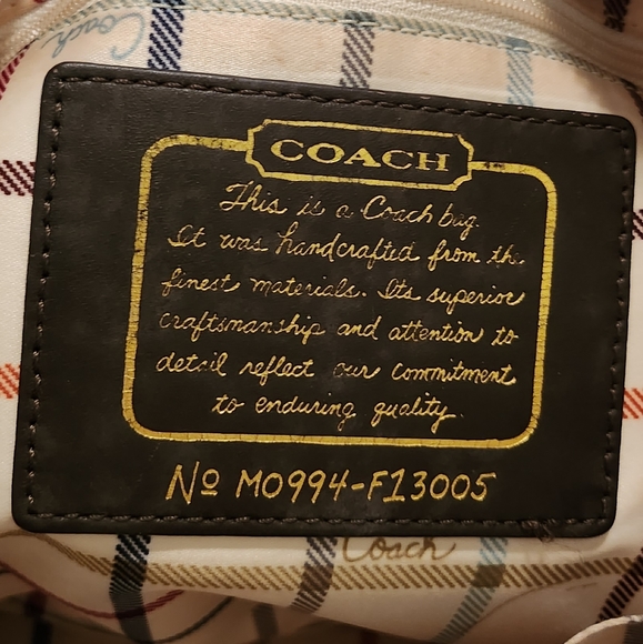 Coach Signature Shoulder Tote Bag Canvas & Leather 15" X 10 1/2" - Picture 13 of 16